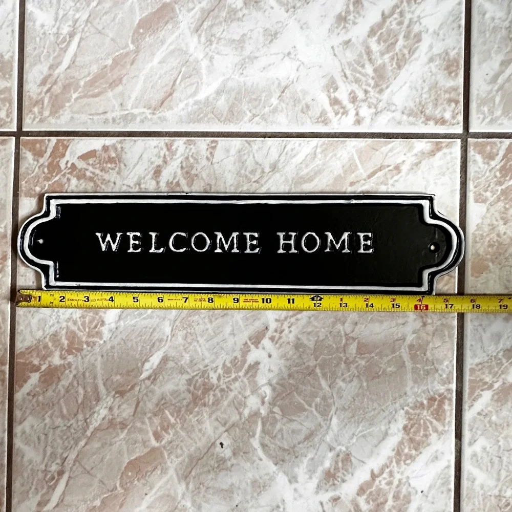 Hearth and Hand Magnolia Welcome Home Metal Wall Sign Black White Farmhouse 16in